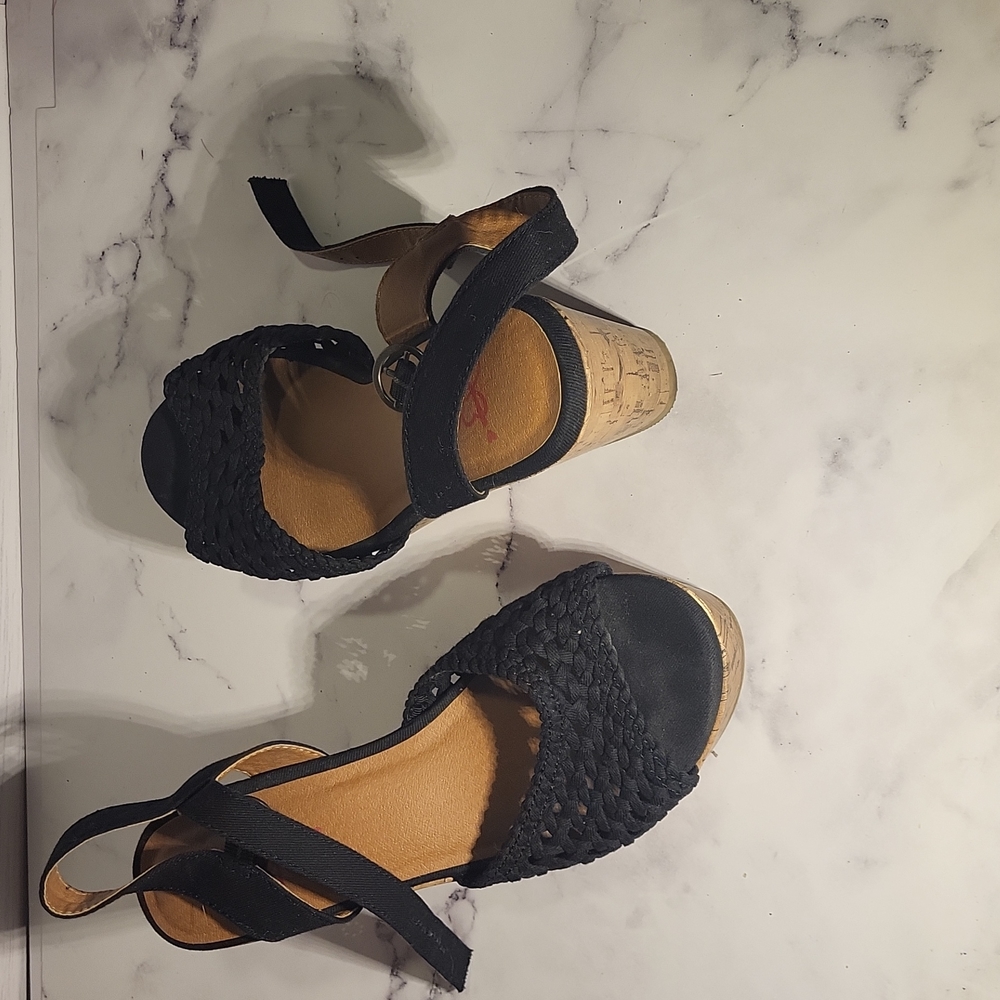 Black Wedge Heel